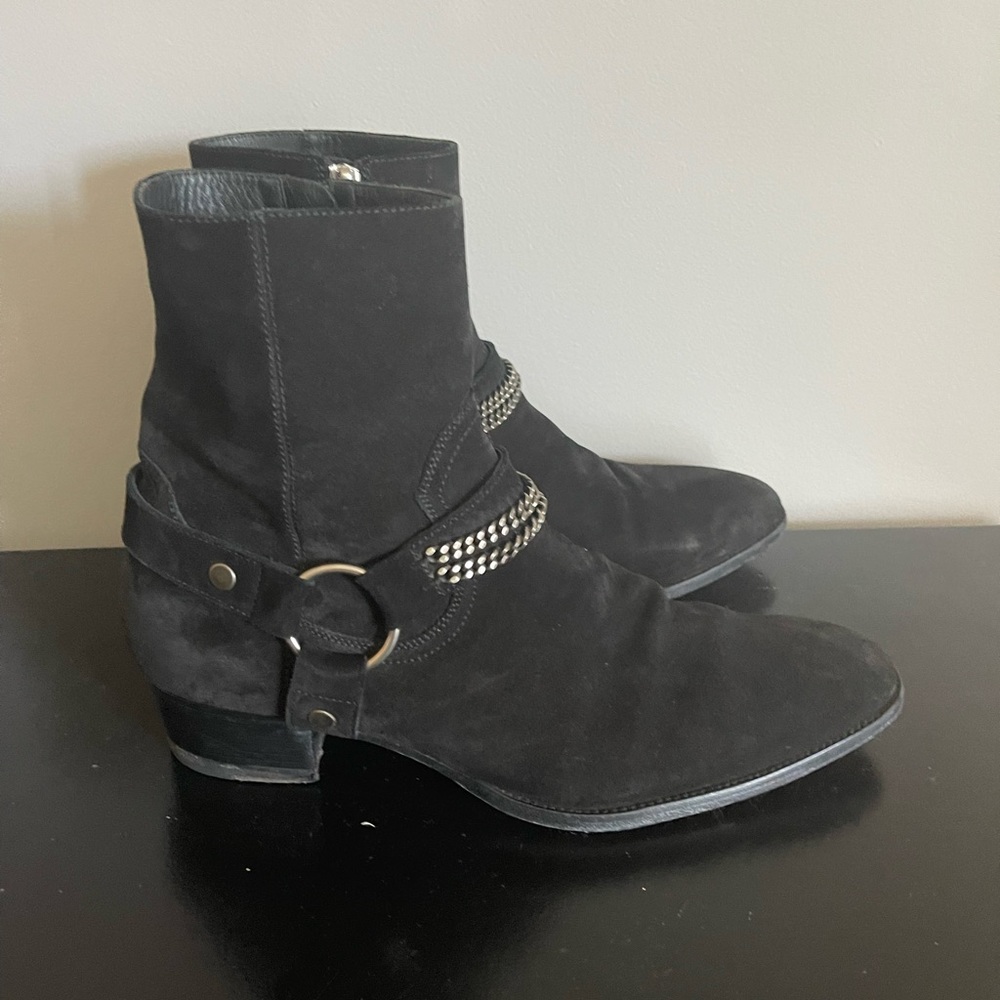 Saint Laurent Wyatt Chain Harness Boots